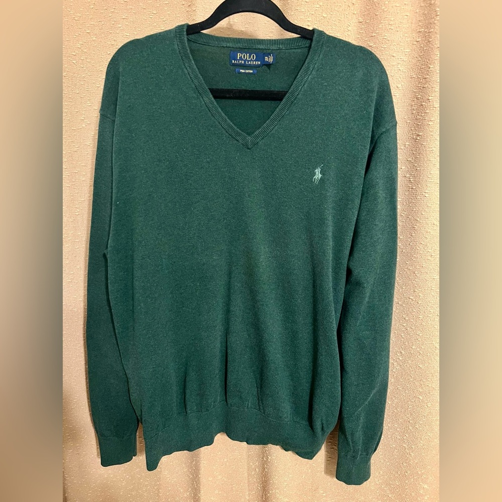 Polo by Ralph Lauren Men's Green V-Neck Sweater size XXL